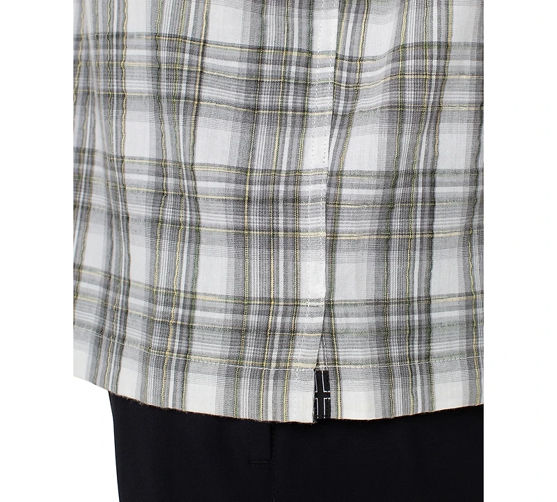 Liverpool Los Angeles Men's Short Sleeve Plaid Button-Front Shirt