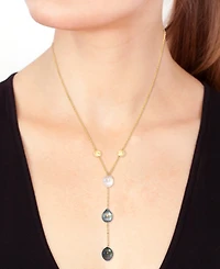 Effy Cultured Black & Tahitian Pearl (9mm) & White Cultured South Sea Pearl (8mm) Necklace in 14k Yellow Gold, 18"