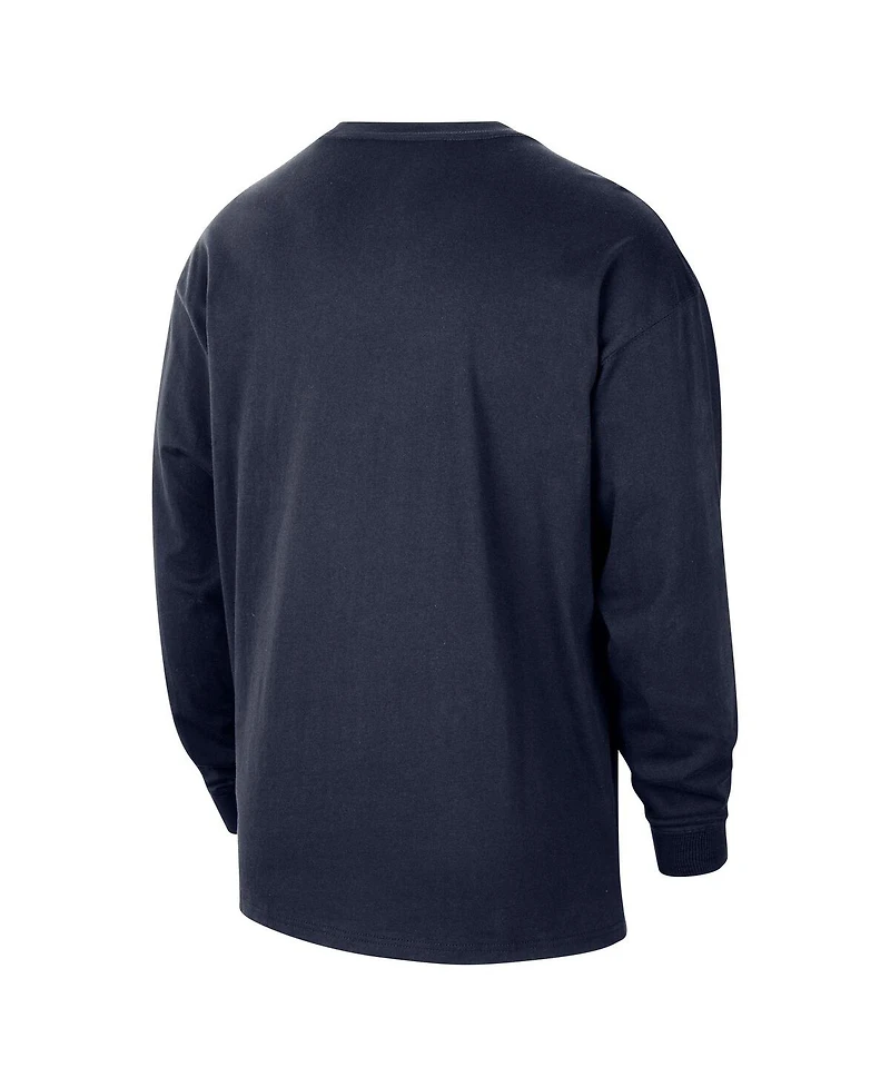 Nike Men's Navy Golden State Warriors 2024/25 City Edition Courtside Max90 Heavyweight Long Sleeve T-Shirt