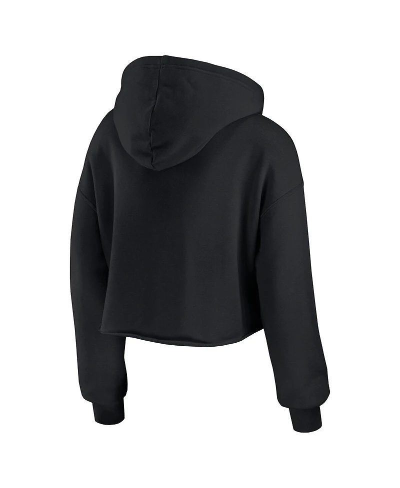 Wear by Erin Andrews Women's Black Cincinnati Bengals Prime Cropped Pullover Hoodie