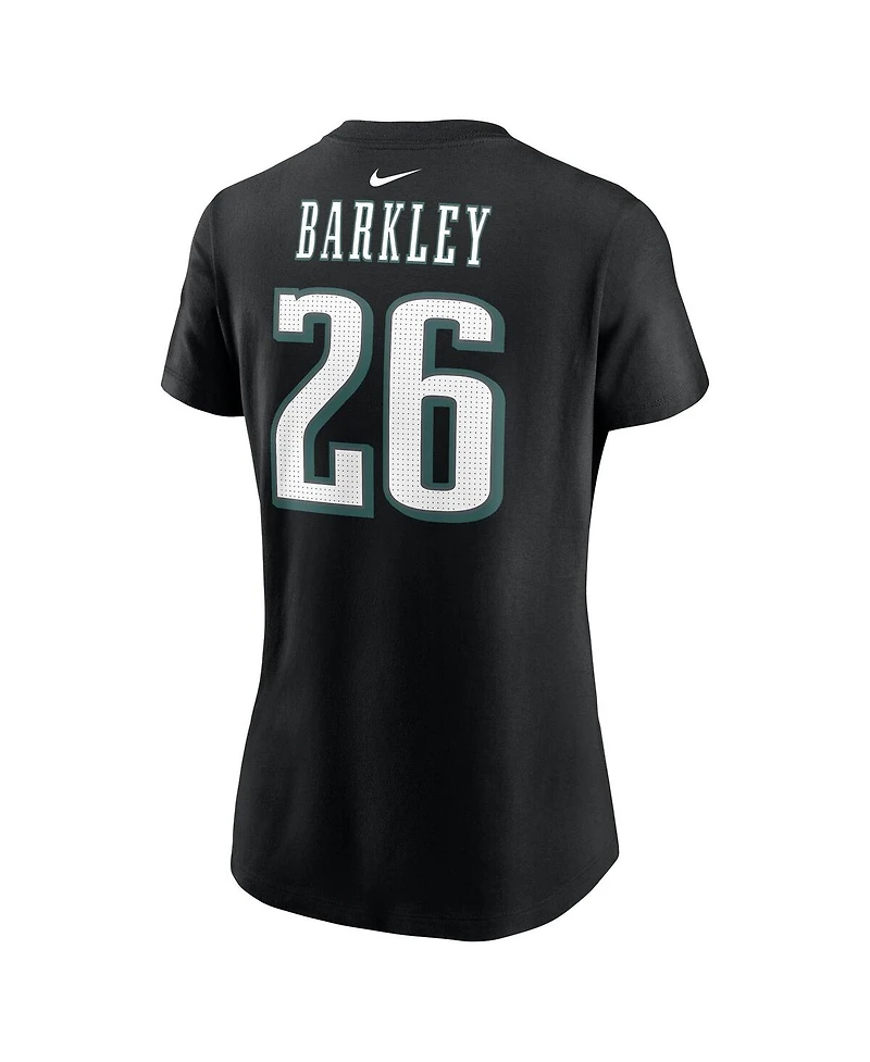 Nike Women's Saquon Barkley Black Philadelphia Eagles Super Bowl Lix Name Number T-Shirt
