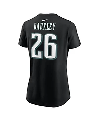 Nike Women's Saquon Barkley Black Philadelphia Eagles Super Bowl Lix Name Number T-Shirt