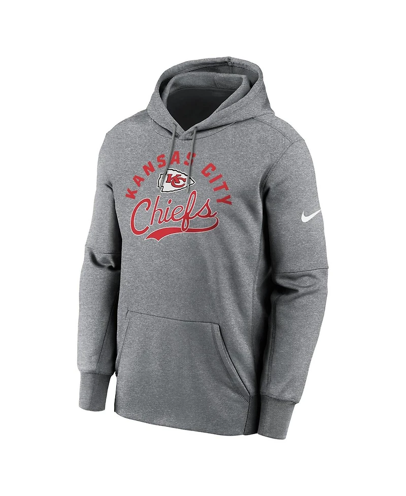 Nike Men's Heather Gray Kansas City Chiefs Performance Fleece Pullover Hoodie