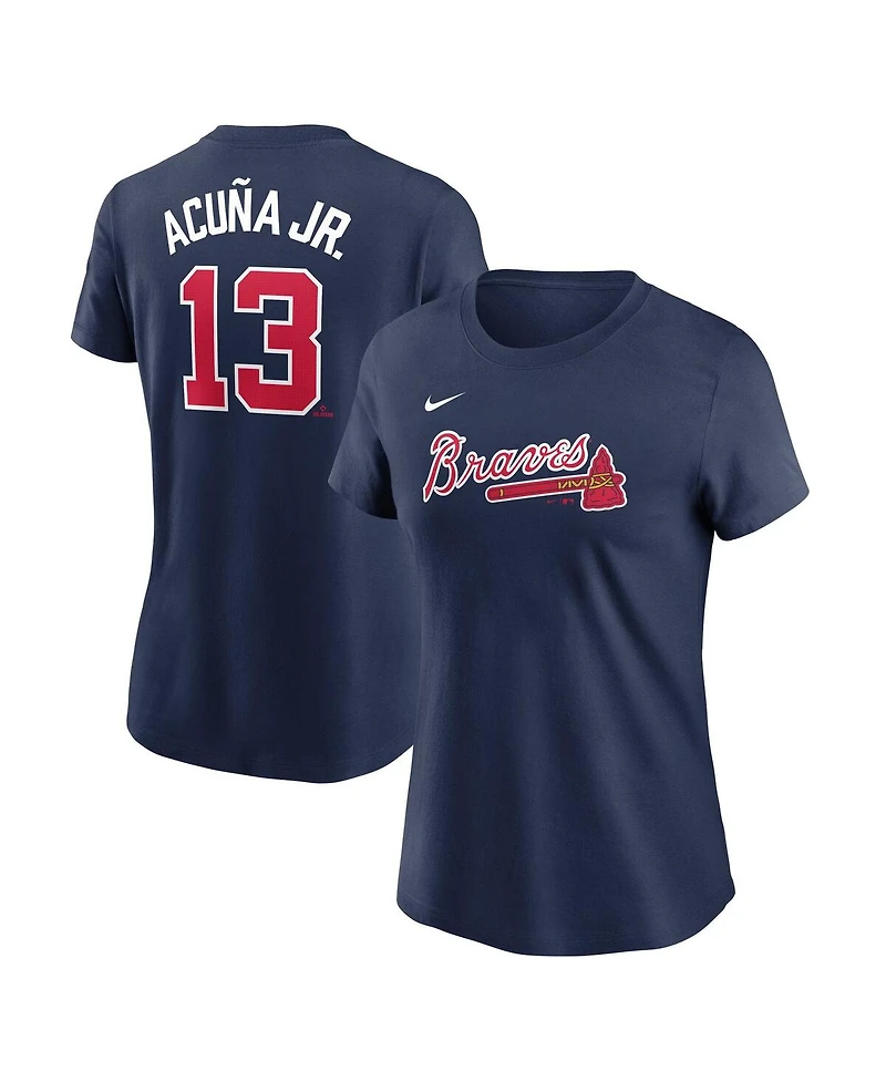 Nike Women's Ronald Acuna Jr. Navy Atlanta Braves Fuse Name Number T-Shirt