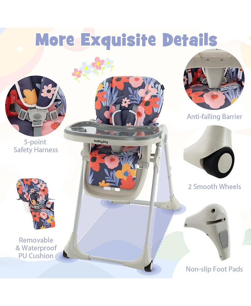 Gouun 3-In-1 Convertible Baby High Chair for