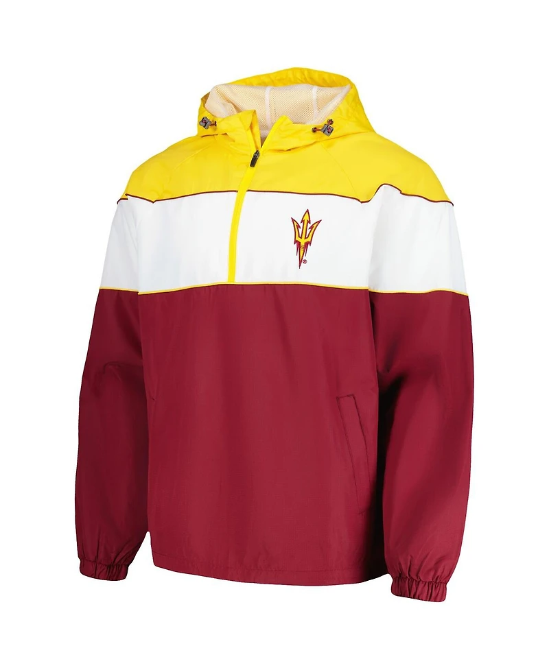 G-iii Sports by Carl Banks Men's Maroon Arizona State Sun Devils Center Line Half-Zip Raglan Hoodie Jacket