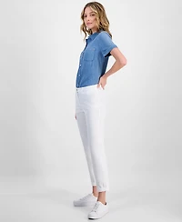 Nautica Jeans Women's Montauk Solid Cuffed Chino Pants