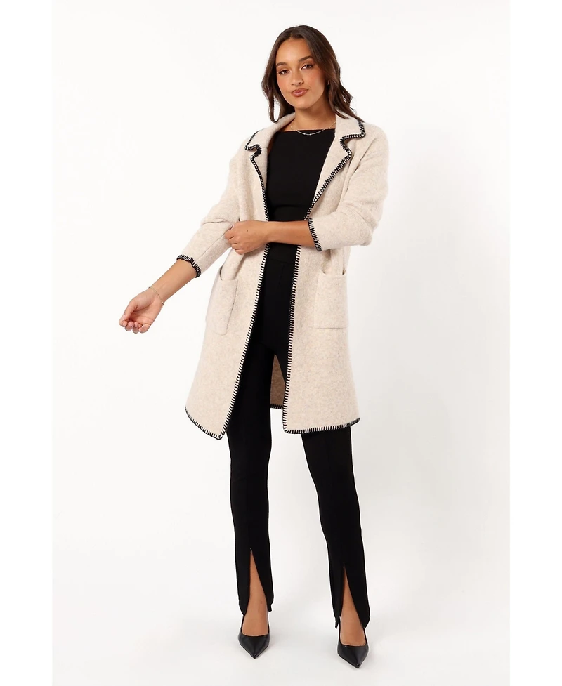 Petal and Pup Women's Oaklynn Contrast Stitch Coatigan