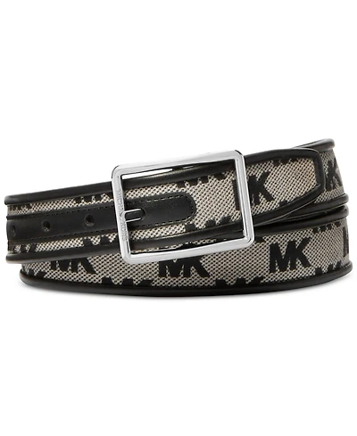 Michael Kors Men's Leather Reversible Mk Logo Swivel Belt