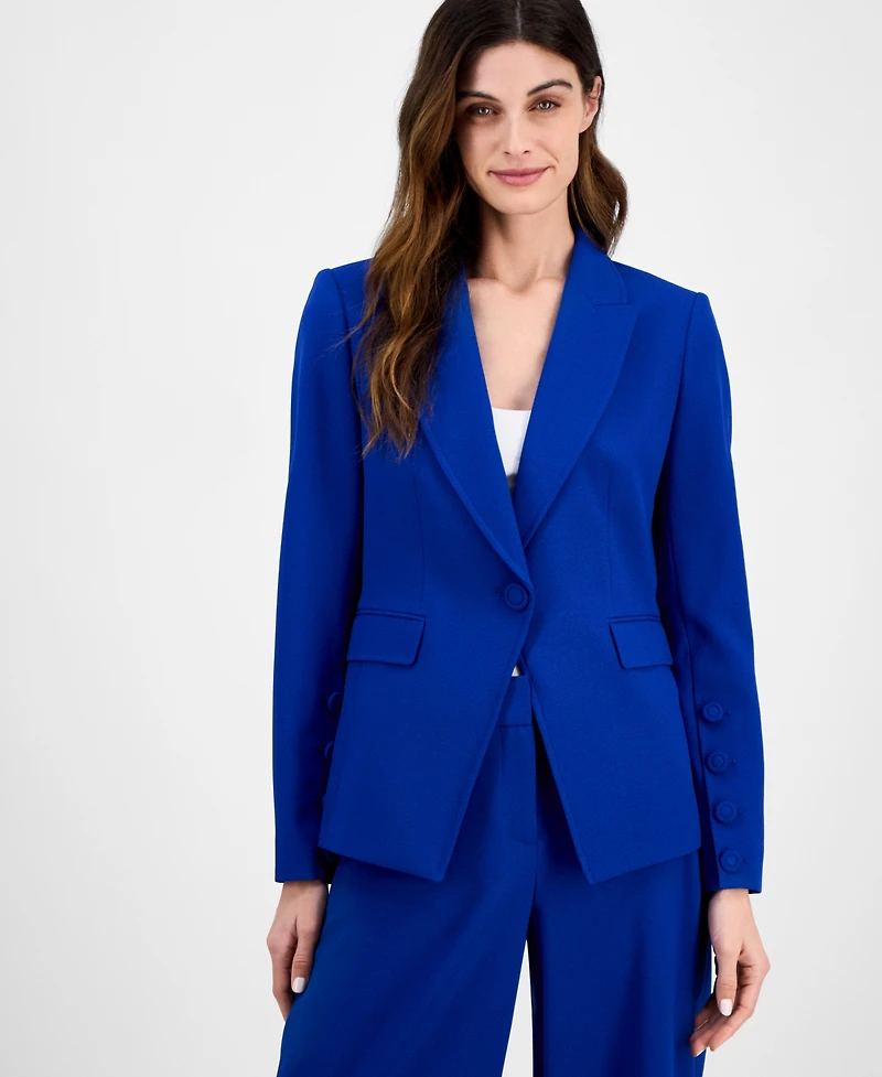 Tahari Asl Women's Peak-Lapel Button-Cuff Jacket
