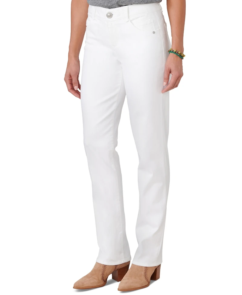 Democracy Petite Mid-Rise Straight-Leg Jeans