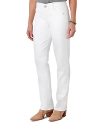 Democracy Petite Mid-Rise Straight-Leg Jeans