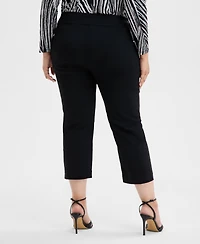 I.n.c. International Concepts Plus Mid-Rise Pull-On Capri Pants, Created for Macy's
