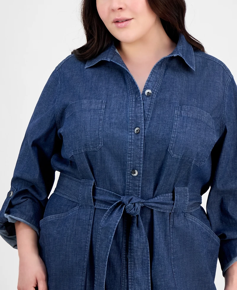 Jones New York Plus Size Denim Shirtdress