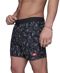 Karl Lagerfeld Paris Men's Regular-Fit Quick-Dry 5" Swim Trunks with Boxer Brief Liner