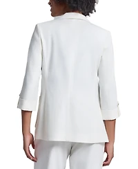 Jones New York Women's Linen-Blend Roll-Tab Blazer