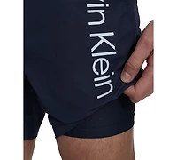 Calvin Klein Men's Regular-Fit Quick-Dry 5" Swim Trunks with Compression Short Liner