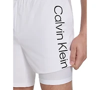 Calvin Klein Men's Regular-Fit Quick-Dry 5" Swim Trunks with Compression Short Liner
