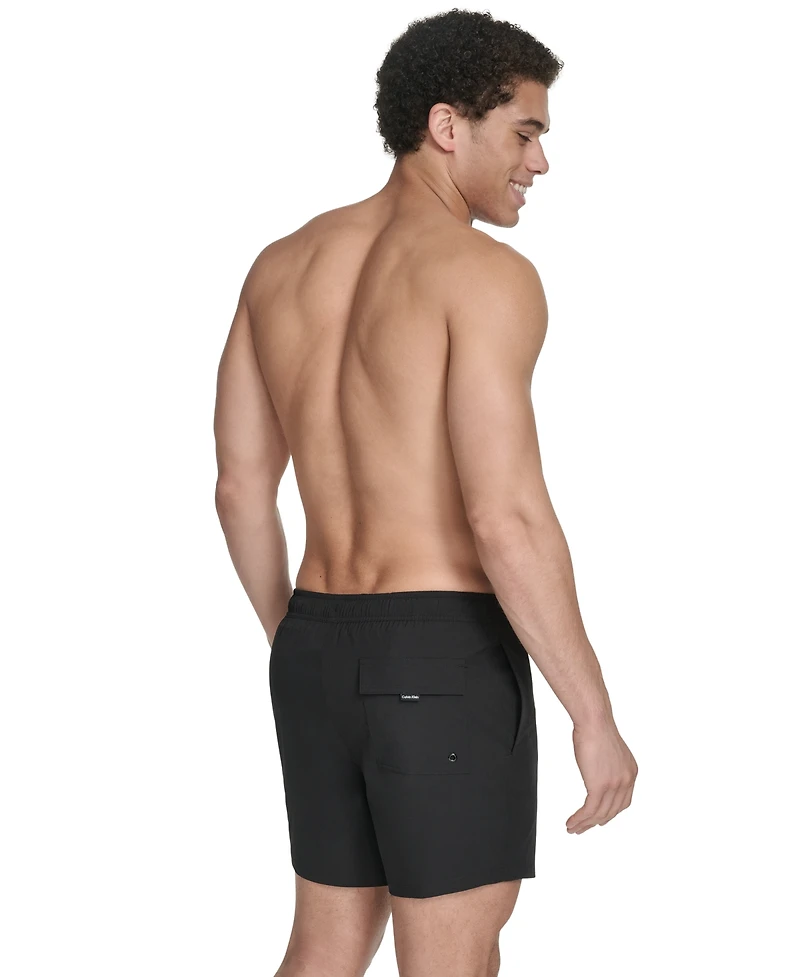 Calvin Klein Men's Core Euro Regular-Fit Quick-Dry 5" Swim Trunks with Compression Short Liner