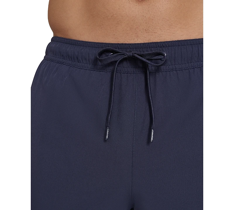 Calvin Klein Men's Core Euro Regular-Fit Quick-Dry 5" Swim Trunks with Compression Short Liner