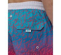 Dkny Men's Modern Euro Floral Print Performance 5" Volley Shorts