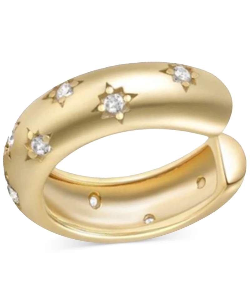 Ben Oni 18k Gold-Plated Sterling Silver Pave Single Ear Cuff