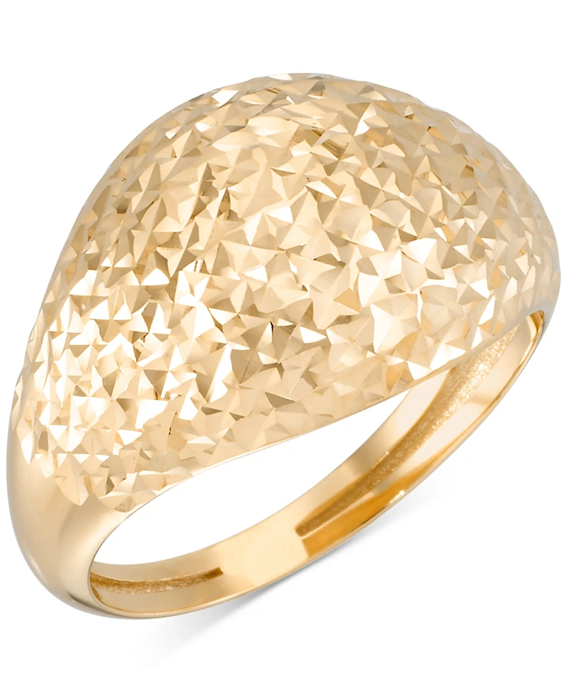 Diamond-Cut Textured Ring in 10k Yellow Gold