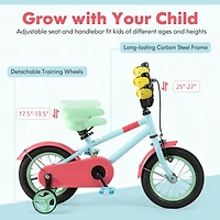 Kids Bike with Adjustable Handlebar and Saddle for 4-8 Years Old