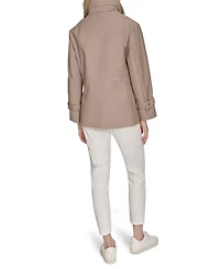 Cole Haan Signature Women's 29" Loose Fit Pinstripe Rain Jacket