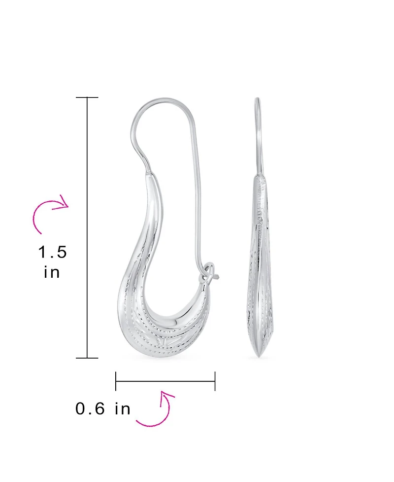Bling Jewelry Artisan Tribal Etching Dangle Earrings in Sterling Silver with Bell Design