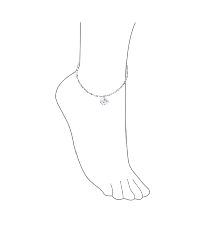 Bling Jewelry Nautical Compass Anklet Ankle Bracelet Sterling Silver 9-10 Inch