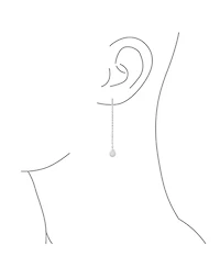 Bling Jewelry Pear Shaped Dangle Earrings with Opal Inlay on Sterling Silver Chain