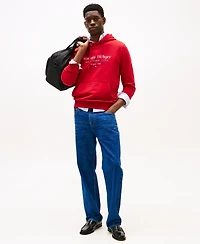Tommy Hilfiger Men's Long Sleeve Center Stack Logo Hoodie