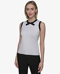 Karl Lagerfeld Paris Women's Bow-Tie Sleeveless Sweater