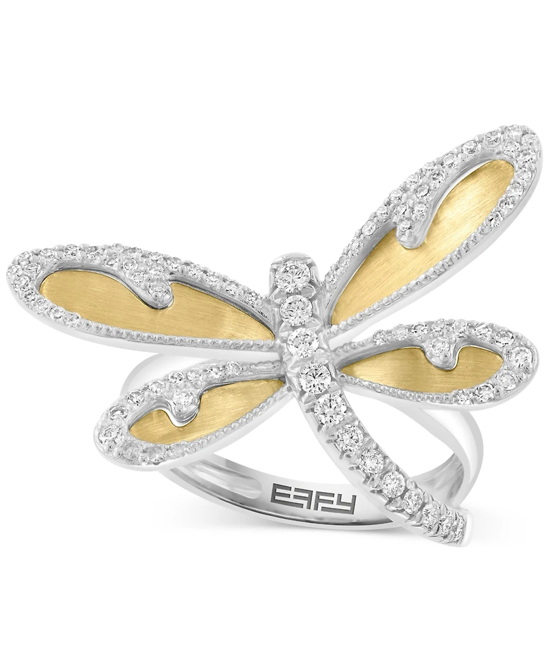 Effy Diamond Dragonfly Ring (1/2 ct. t.w.) in 14k Two-Tone Gold