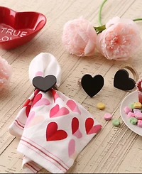 Design Imports Heart Chalkboard Napkin Ring, Set of 6