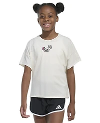 adidas Big Girls Logo Graphic Short-Sleeve Drop-Shoulder T-Shirt