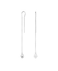 Bling Jewelry Amulet Hamsa Hand Dangle Earrings Spiritual Threader Sterling Silver Chain