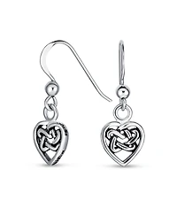 Bling Jewelry Bff Celtic Infinity Knot Heart Dangle Earrings Sterling Silver Fish Hook