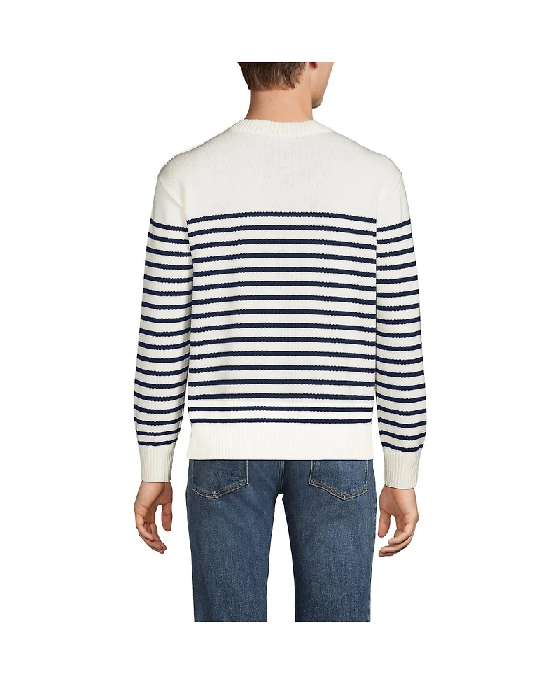 Lands' End Men's Drifter Button Up Crewneck Sweater