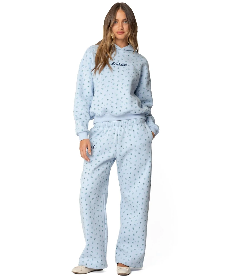 Edikted Womens Flower Power Sweatpants