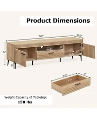 Tv Stand with 2 Cabinets and Storage Drawer Stylish Entertainment Console for Living Room