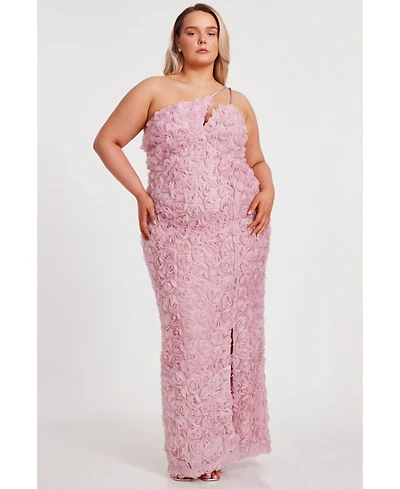 Quiz Plus Cut Out 3D Floral Maxi Dress