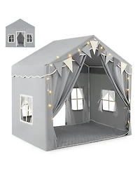 3-4 Kids Large Play Tent House with 2 Opening Doors and Star Lights