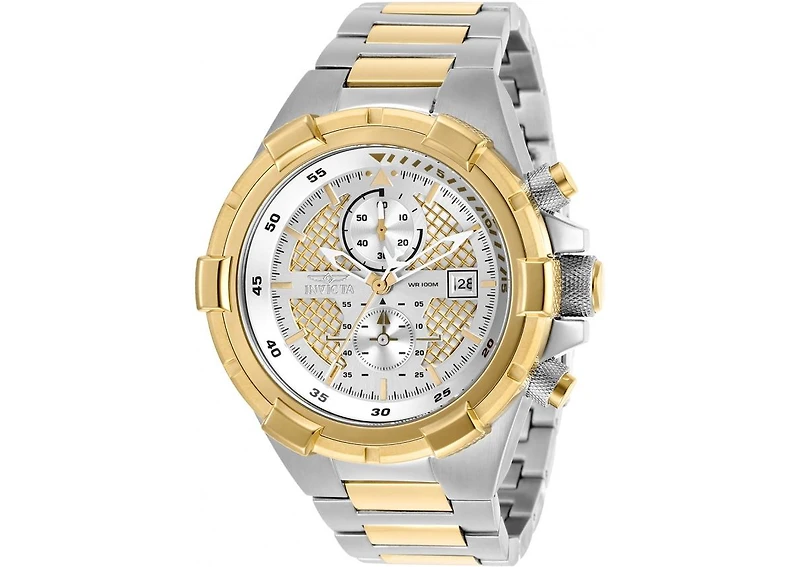 Invicta Men's 28120 Aviator Quartz Multifunction Silver, Gold Dial Watch