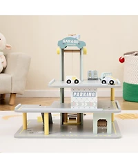 Parking Garage Playset with 4 Cars & Helicopter Fun Toy for Kids