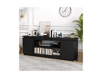Tv Cabinet with 3 Adjustable Shelves and Anti-Tipping Kits Secure Entertainment Center for Living Room