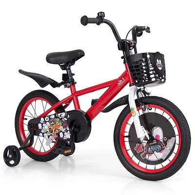 Kids Bike Adjustable with Storage Basket and Double Brake for 3-4 Years Old