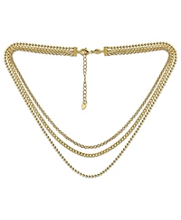 Bling Jewelry Statement Sparkling Bead Collar Necklace Multi-Strand Gold-Plated Choker 15-30 Inch