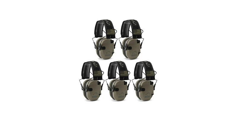 Walker's Razor Slim Electronic Shooting Muffs 5-Pack, Flat Dark Earth Fde